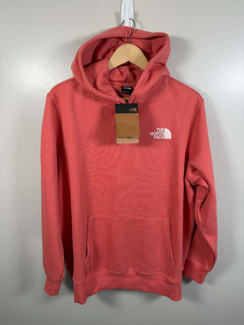 The North Face Heritage Patch Hoodie Womens XXL Coral Pink Pullover Sweatshirt